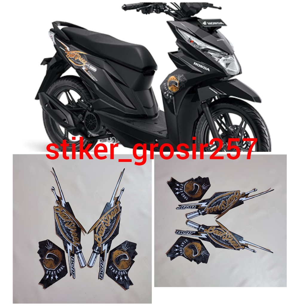 STIKER STRIPING LIS POLET BODY MOTOR BEAT STREET 2018 HITAM