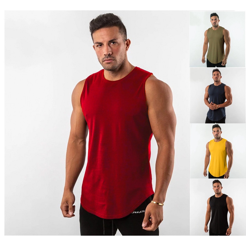 BV.ID SP1005 SINGLET TANK TOP PRIA OLAHRAGA GYM FITNESS RUNNING SQUAD LEKBONG LENGAN BUNTUNG