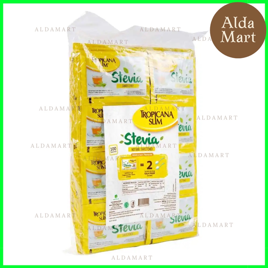 Gula Tropicana Slim Stevia isi 100 sachet