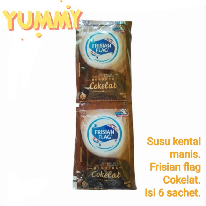 

Kental-Manis- Susu Kental Manis Frisian Flag Sachet Coklat -Manis-Kental
