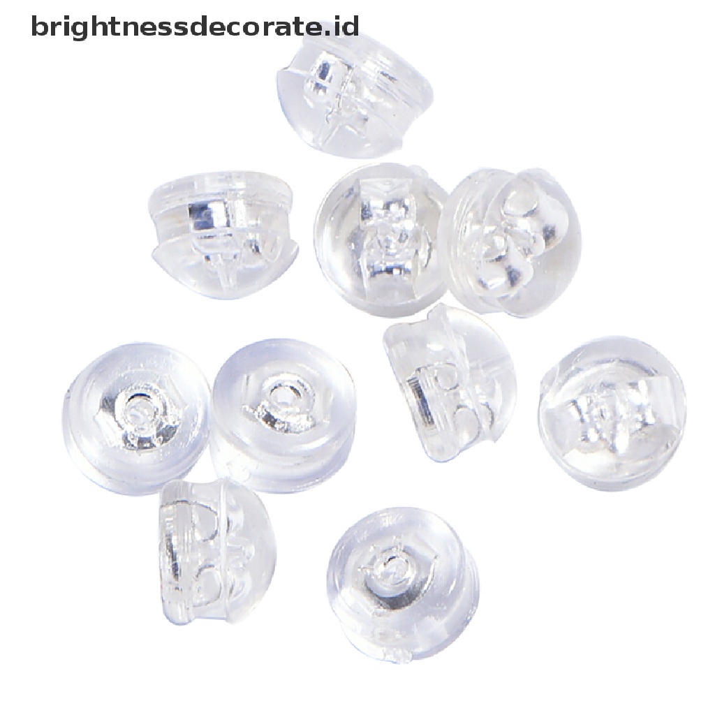 [Birth] 10pcs Earnuts Lembut Bening Anting Backs Plug Sumbat Temuan Perhiasan Bermanfaat [ID]