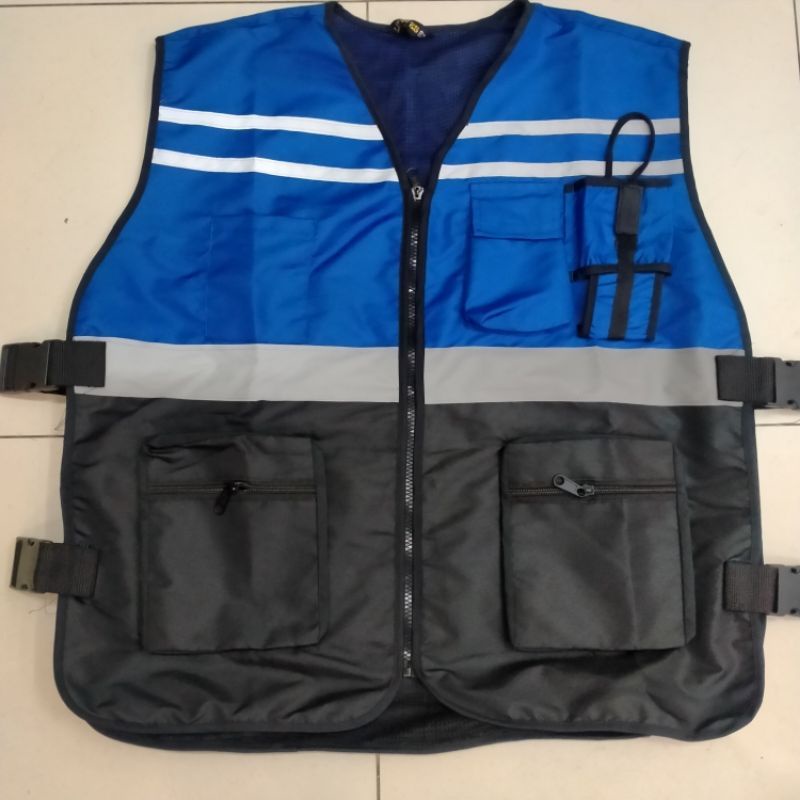 Rompi Pelindo Safety Bahan Taslan / Rompi Kombinasi Resleting Scotlight Murah