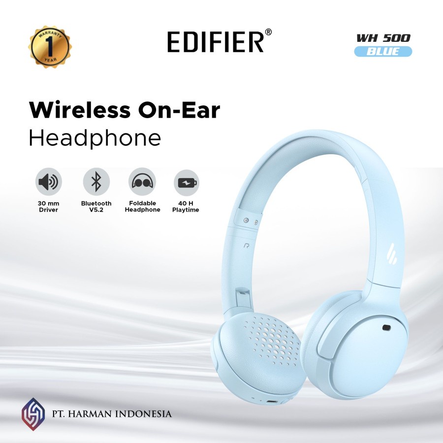 Edifier Headphone WH500 Bluetooth On-Ear Lighten up Your Tune