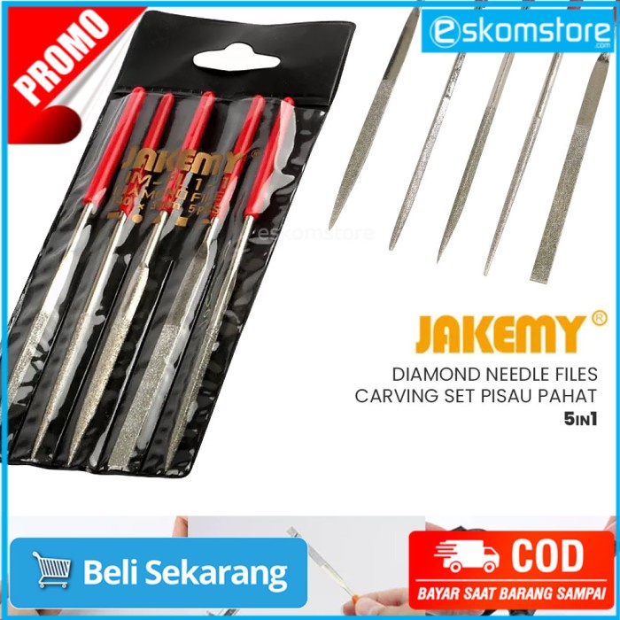 

Set Pisau Kikir Pahat 5 in 1 Diamond Needle Files Carving - JM-FL1-1