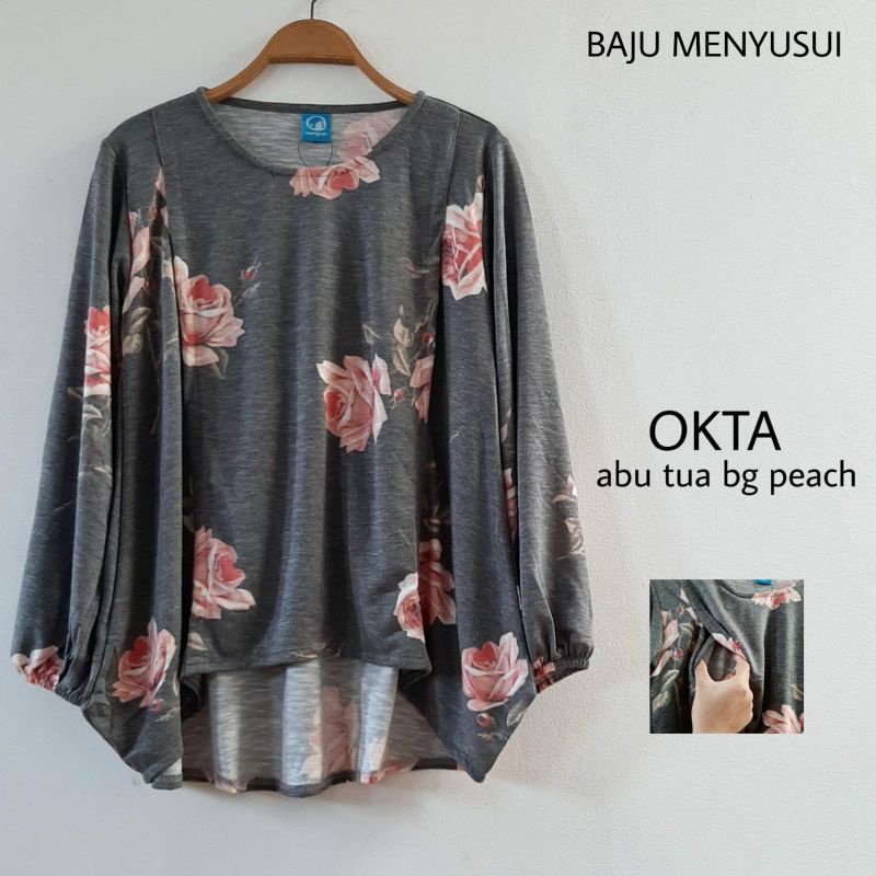 MAMIGAYA Baju Menyusui OKTA Series Kaos Atasan Menyusui Lengan Panjang