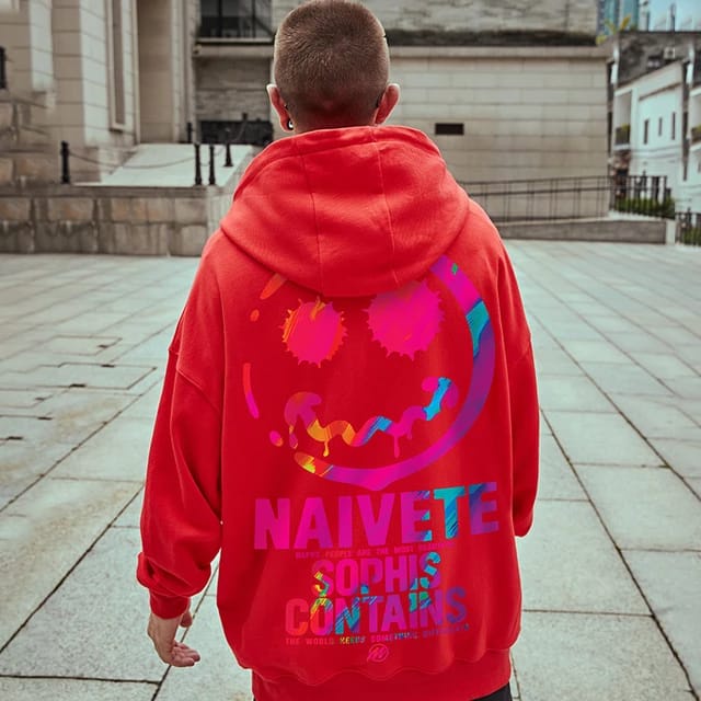 Sweater Hoodie NAIVETE SOPHIS CONTAINS Jumper Pria Wanita Bahan Fleece Tebal Ukuran S M L XL XXL XXXL