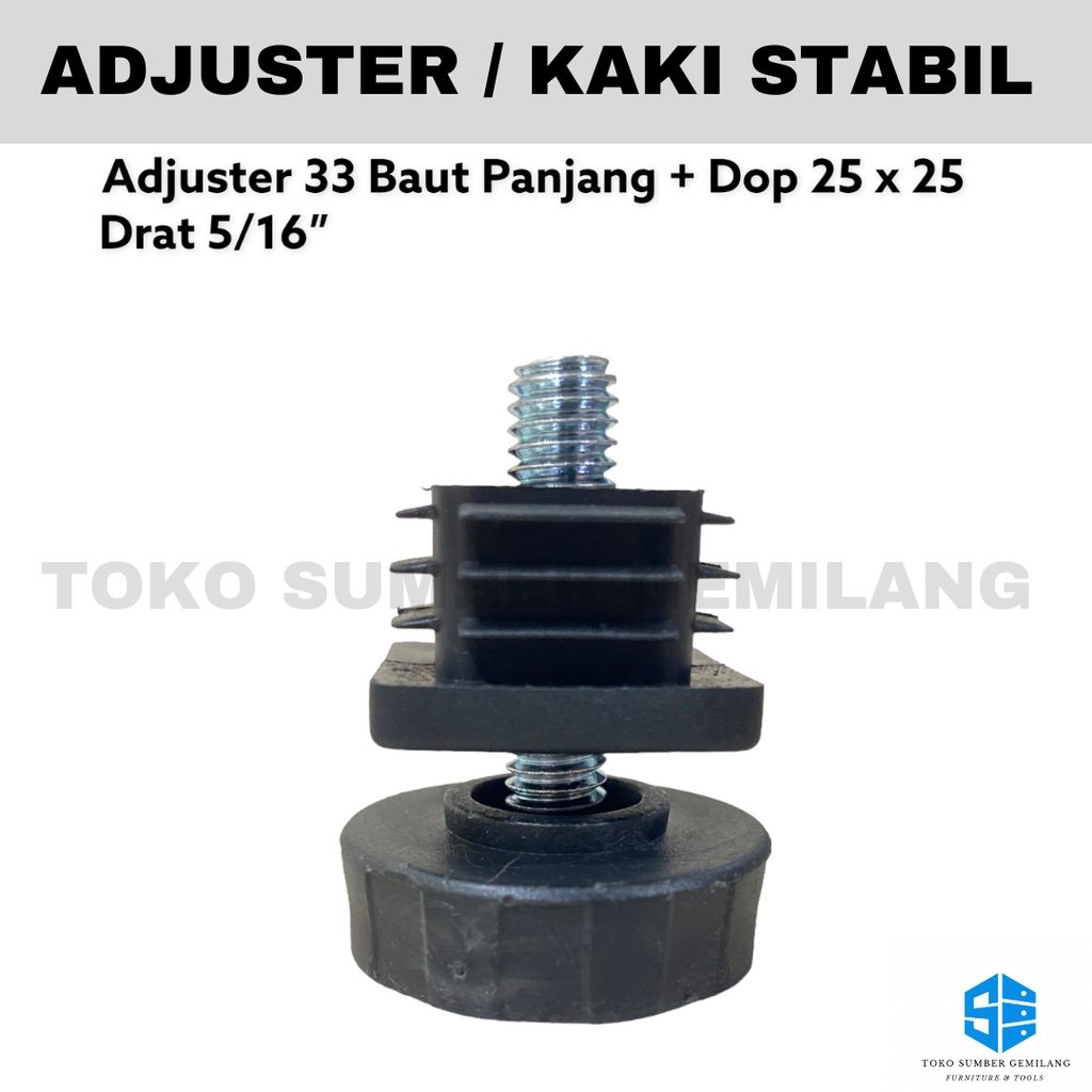 Stabil Kaki Meja / Stabil Kaki Adjuster / Adjuster 33 Baut Panjang + Dop