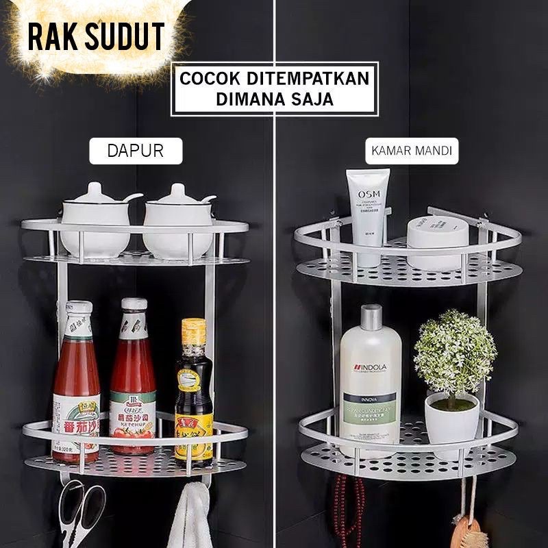 RAK SUDUT KAMAR MANDI / RAK TOILET ALUMUNIUM