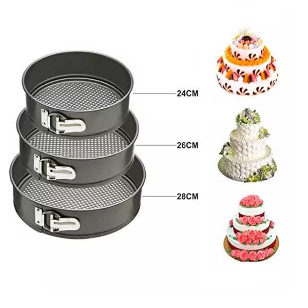 3 Pcs Round Shape Cake Mould CKM-3 M-717 Loyang Cetakan Kue Bentuk Bulat