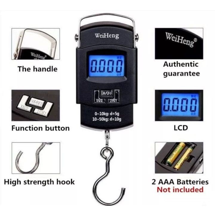 Timbangan Gantung Digital Portable Weiheng 50kg / Timbangan Gantungan Digital / Timbangan Gantungan 
