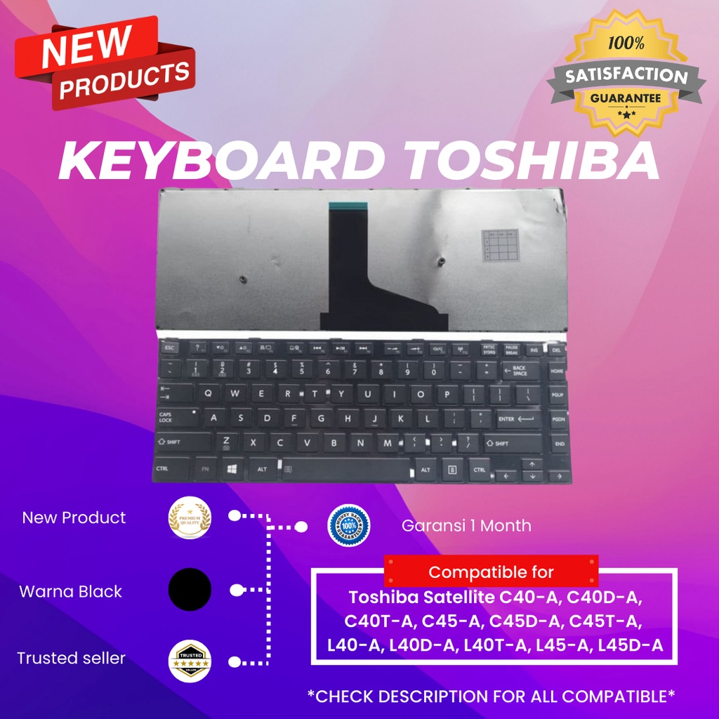 Keyboard Laptop TOSHIBA L40 -BAUT PANJANG PENDEK