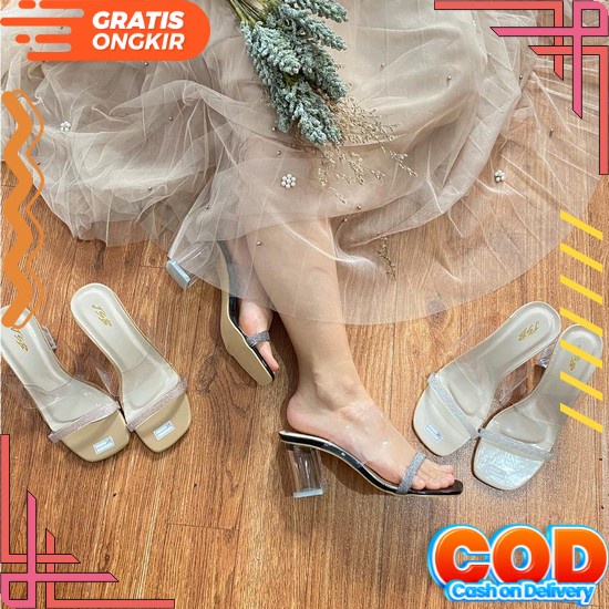 High Heels Wanita Brukat Pita Hak Tahu 5 Cm Mc-R 03 Heels Wanita High Heels Pesta Sandal Hils Wanita