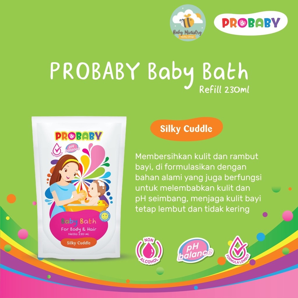 PROBABY BABY BATH FOR BODY AND HAIR REFILL 230 ML / HYPOALLERGENIC / SILKY CUDDLE / SUMMER SWEET / CHEERFUL GIGGLE
