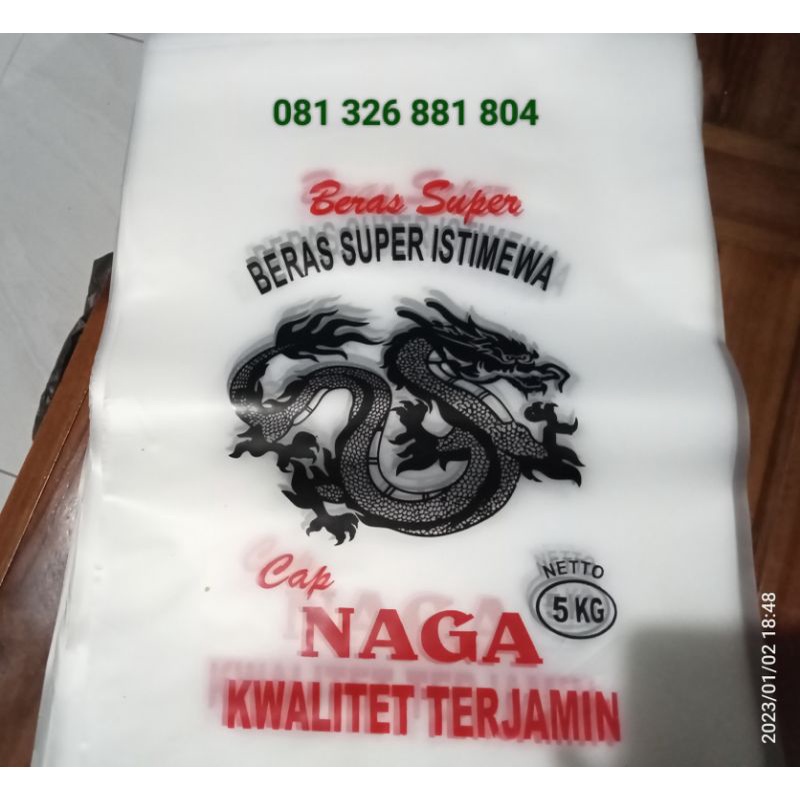 plastik kemasan beras 5kg cap naga
