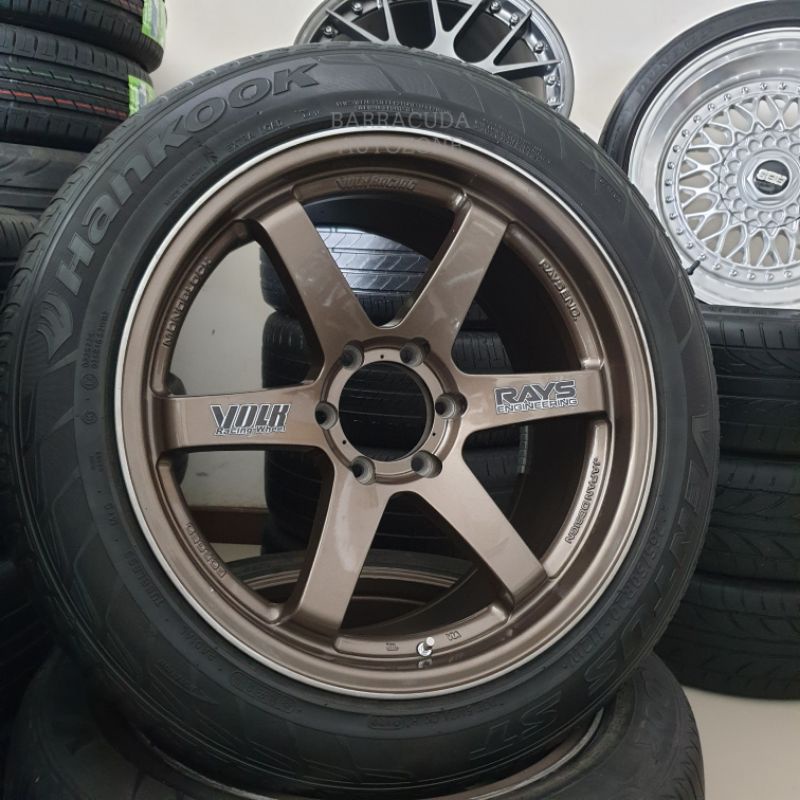Velg + ban 2nd volk rays TE37 R 20 lebar 9,5 et.20 6x139,7 ring 20 ban 265/50 r20 pajero fortuner dl