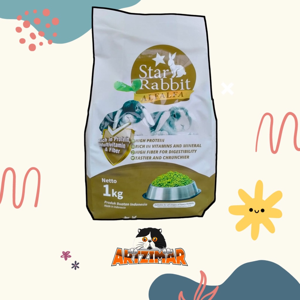 STAR RABBIT ALFAFA 1KG - Makanan Kelinci Premium Star Rabbit 1kg