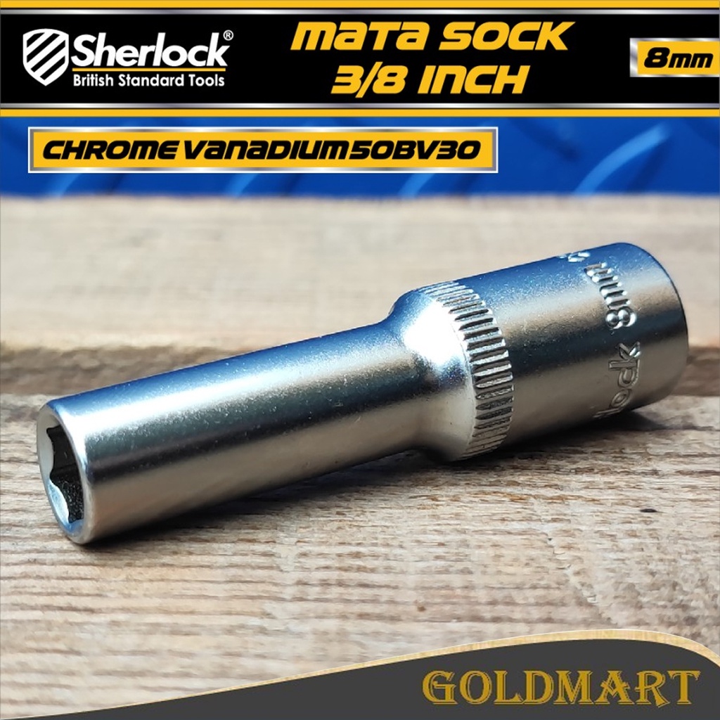 Mata Sok Panjang 3/8&quot; 8 mm Drive 6 PT / Deep Wall Socket 6 PT Sherlock