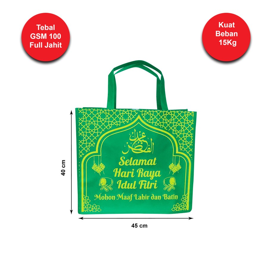 

Tas spunbond goodie bag lebaran idul fitri besar jumbo 45x16x40 jahit