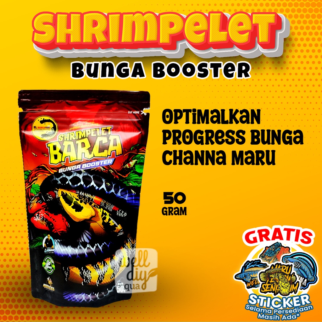Pelet Ikan Channa Maru BUNGA BOOSTER SHRIMPELET BARCA  Special Formula By. Luqman - 50gr