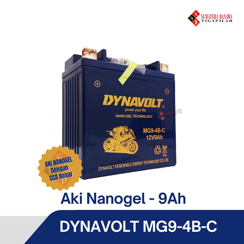 Jual Aki Motor Dynavolt Nano-Gel Mg9-4B-C 9Ah (Motor Thunder 125/250