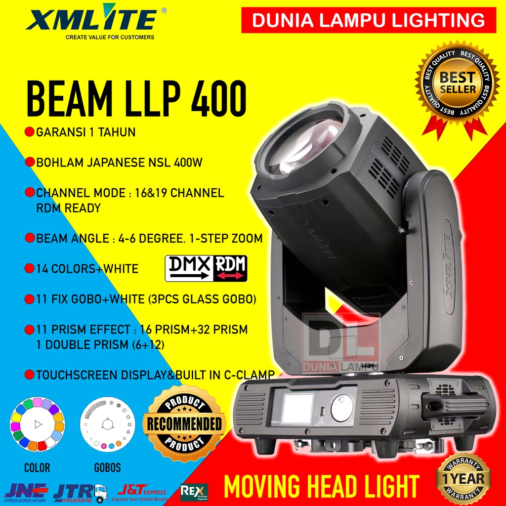 MURAH MOVING HEAD BEAM 400 XMLITE lampu sorot panggung studio lighting