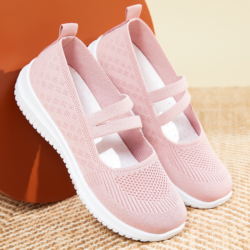 sepatu wanita import sepatu casual empuk 2 tali karet cross strap anti slip