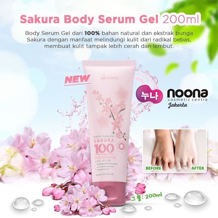 HANASUI WHITE FLAWLESS SAKURA 100 PERCENT BODY SERUM GEL