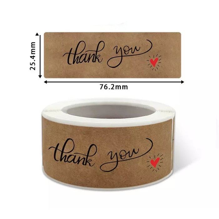 Jual Sticker Thank You Brown Craft Stiker Label Terima Kasih Kraft