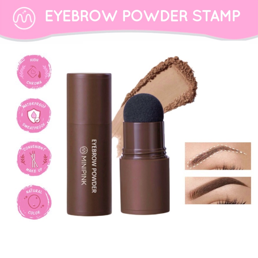 MINIPINK Cetakan Alis Instan Eyebrow Powder Stamp Bedak Alis Free 10 Cetakan Alis MP017