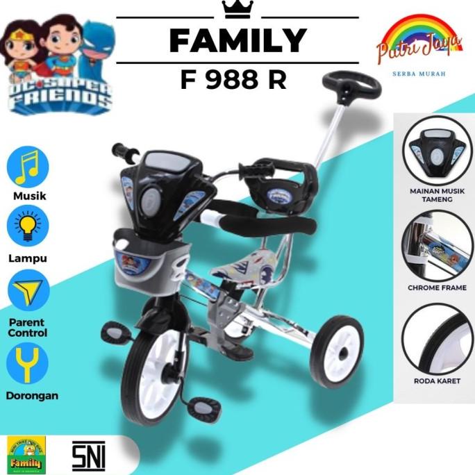SEPEDA ANAK RODA TIGA 3 STROLLER BAYI FAMILY F-988 R GRRT646546Y