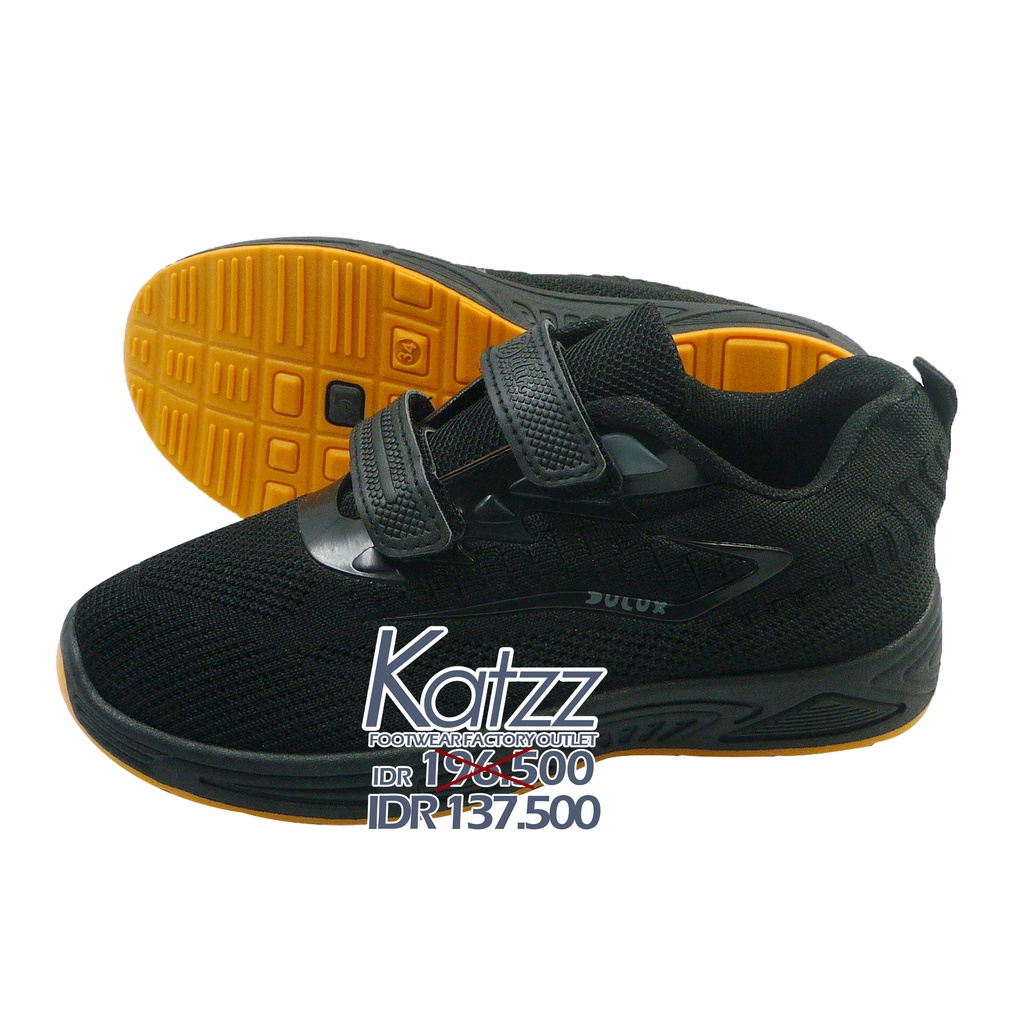 Katzz - Sepatu Sekolah Anak SD Full Hitam Uk 30 - 34 / Sepatu Anak Prepet / Sepatu Ringan Trendy / S