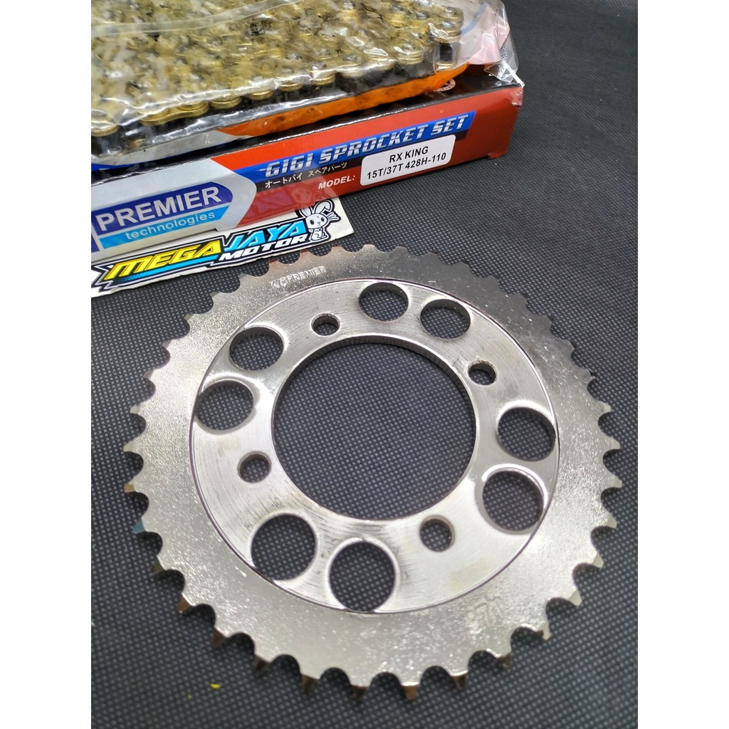 GEAR SET GOLD SERIES RX KING 15T/37T 428H-110L KC PREMIER GEAR SET MODEL SSS RX KING 15T/37T 428H-11