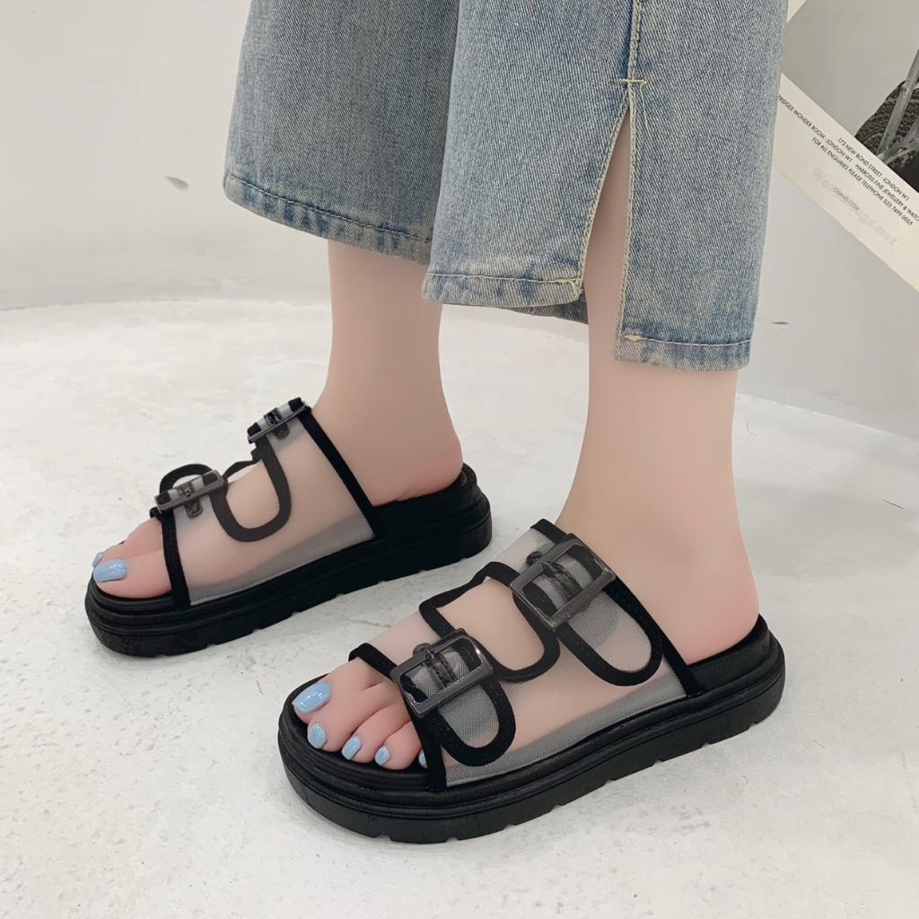 [✅BISA COD] 0399 DOUBLE STRAP BUCKLE SANDALS (REAL PICTURE)