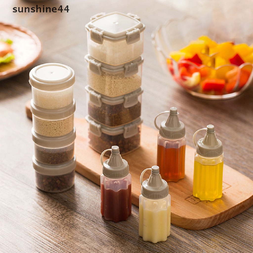 Sunshine 3pcs Botol Remas Mini Salad Dressing Wadah Alat Dapur Barbekyu Outdoor.