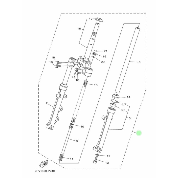 FRONT FORK AS SHOCK SHOK DEPAN JUPITER MX KING 150 ASLI ORI YAMAHA 2PV F3100 10