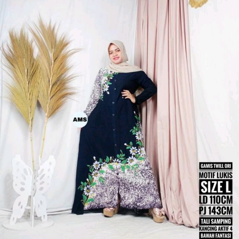 gamis twill ori lukis