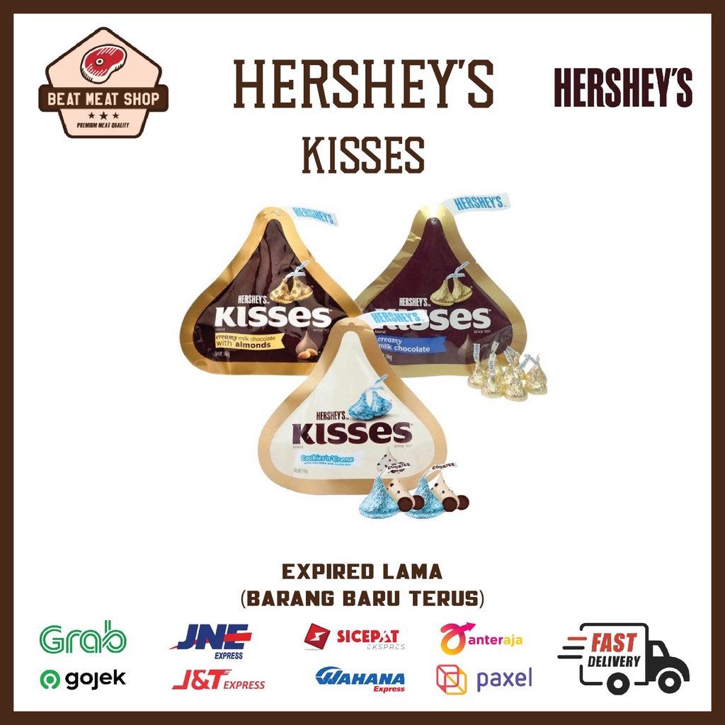 

Hershey Kisses Cokelat Milk / Cookies n Creme / Milk Almond 36 gr 146