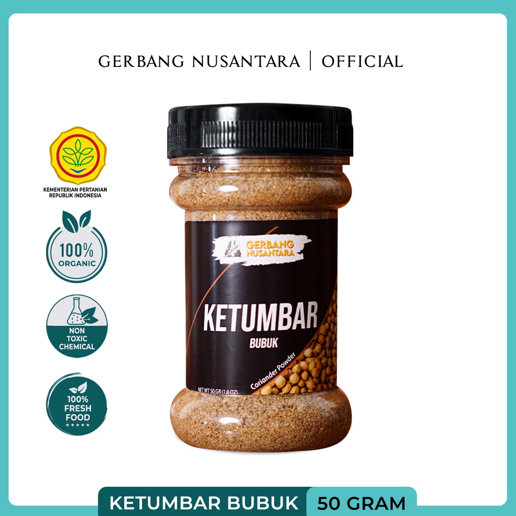 BUMBU DAPUR KETUMBAR BUBUK- REMPAH GERBANG NUSANTARA- BUBUK GROUND CORIANDER POWDER 50gr