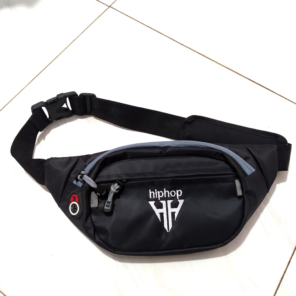 Waistbag pria gaul hiphop.zr bahan longcham 2sleting