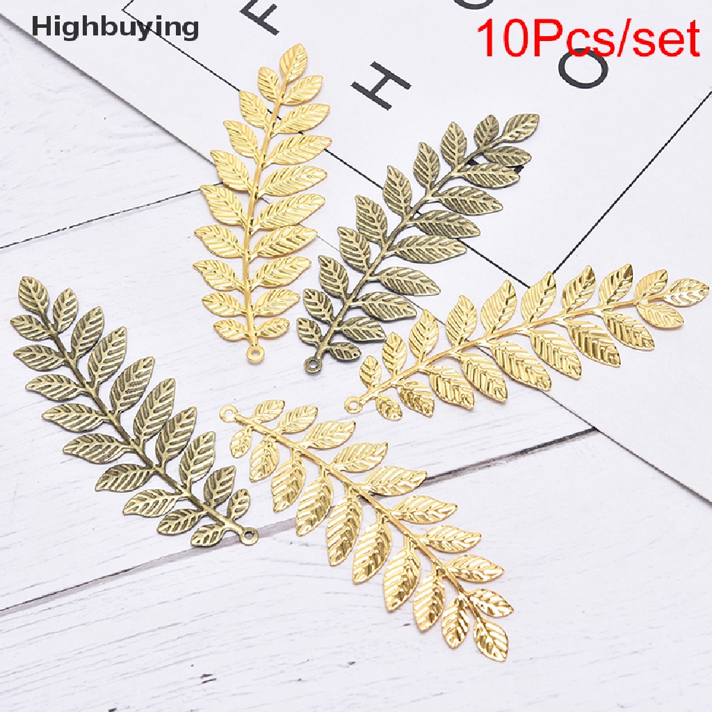 Hbid 10Pcs/set Konektor Lilit Kerawang Daun Vintage Bahan Metal DIY Craft Membuat Perhiasan Glory