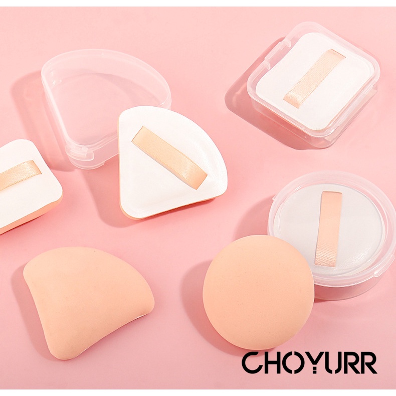 【COD】Sponge Bedak Bulat Segi Tiga Kotak / Spon Bedak Tebal / Spon Bedak Empuk / Soft Powder Sponge/ Cushion Puff Basah Dan Kering Alat Kecantikan-CH