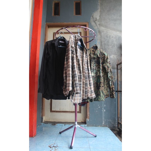 Gantungan Baju Bulat Besi Jemuran Baju Bulat Besi Serbaguna Terlaris (BEST SELLER)