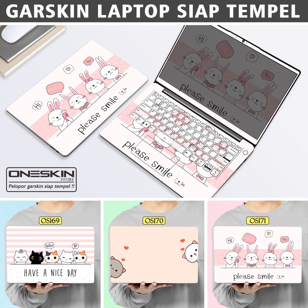 Garskin Sticker Laptop Protector Macbook Full Body Bottom Bezel Palmrest Skin Rabbit Cute