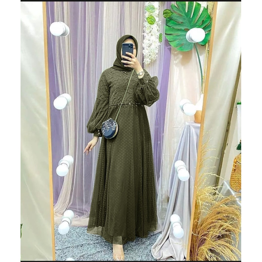 AS FASHION-COD-GAMIS BRUKAT TERBARU-JUBAH WANITA-GAMIS LEBARAN 2023