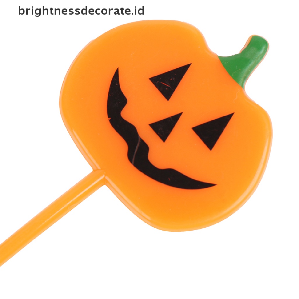 [Birth] 10pcs/set Lunch Pick Halloween Buah Garpucartoon Anak Kue Dessert Pick [ID]