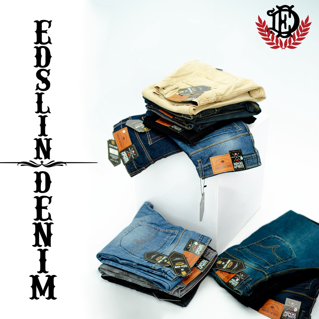 Celana Jeans Pria Panjang Jeans Jumbo Celana Edslin Denim Pria Ukuran Big Size