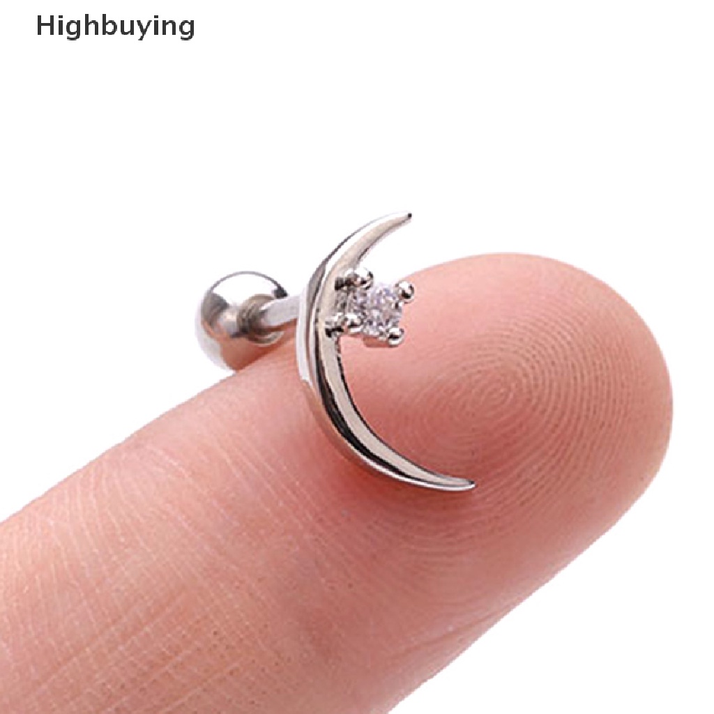 Hbid Kristal Bar Barbel Telinga Tulang Rawan Tragus Helix Studs Earrings Perhiasan Glory