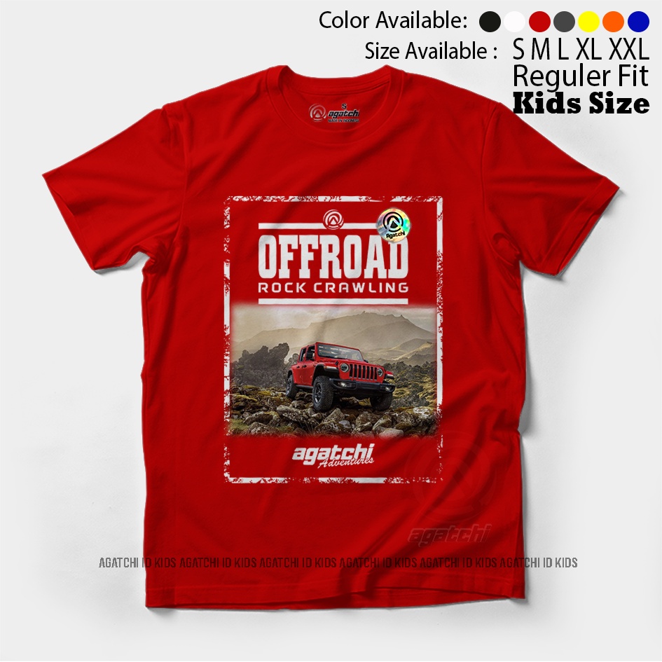 Baju Kaos Atasan Anak Laki - Laki Agatchi Motif Mobil Offroad