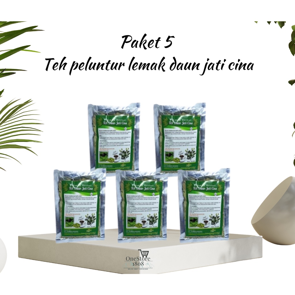 

Paket 5 Teh peluntur lemak daun jati cina