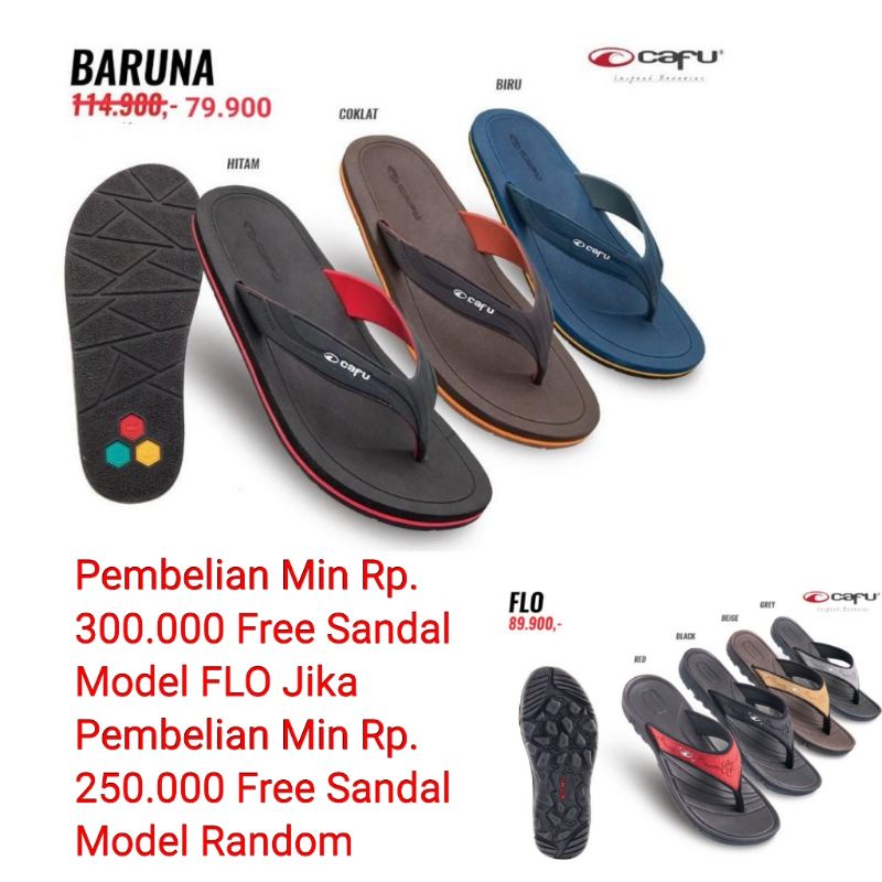 Sandal jepit Cafu pria model BARUNA sendal jepit Cafu Casual cowok original
